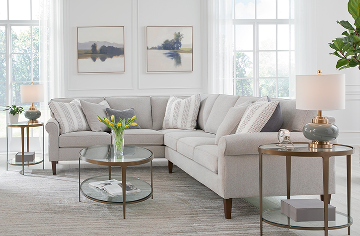 Grayson Roll Arm Sectional Living Rooom